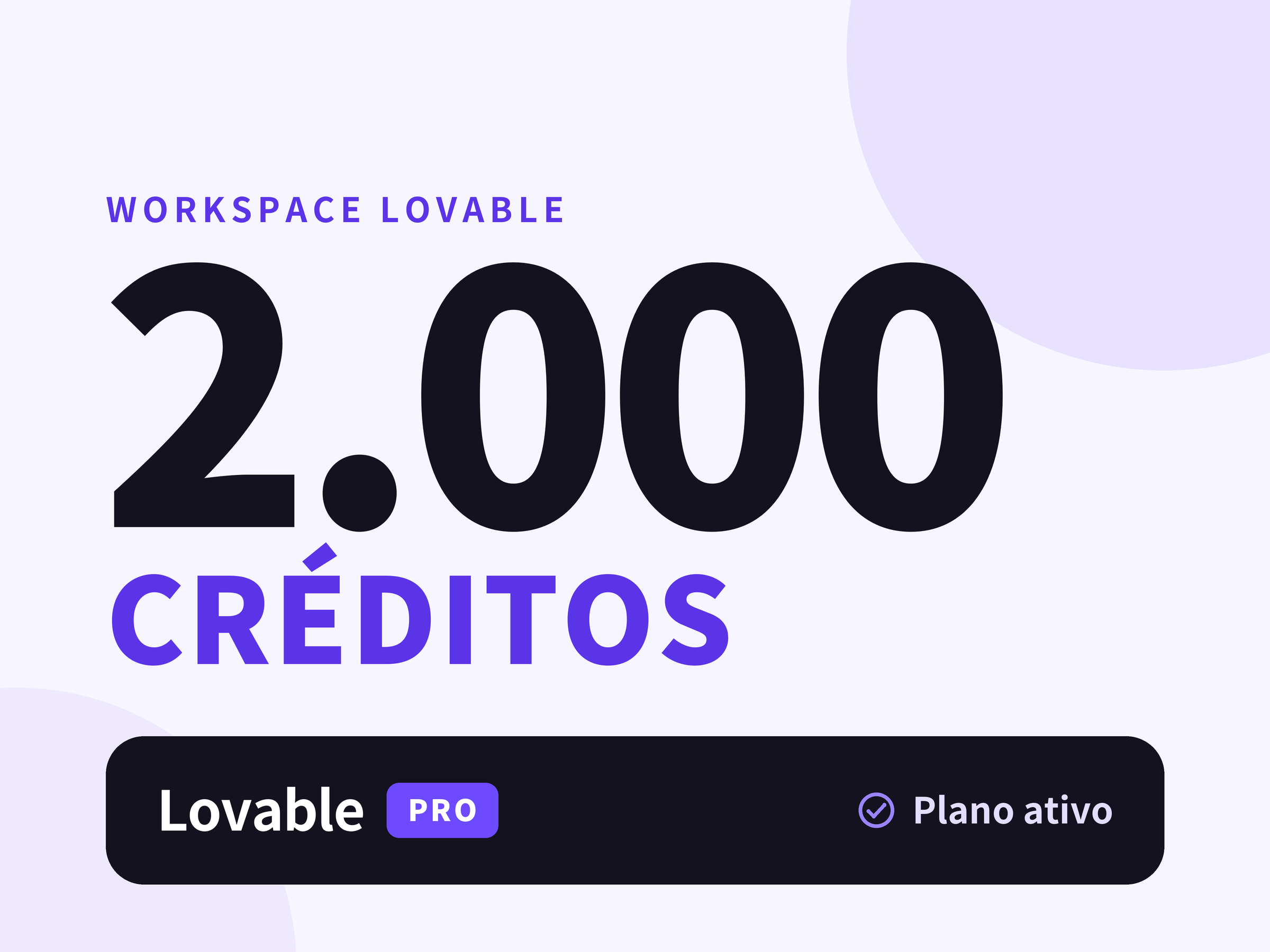 2000 Créditos + Plano Pro